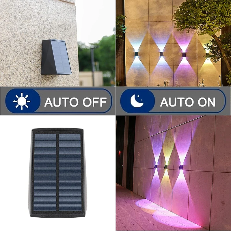 Applique murale solaire à 2LED, imperméable, luminaire décoratif d'extérieur, idéal pour un jardin, une maison ou un porche