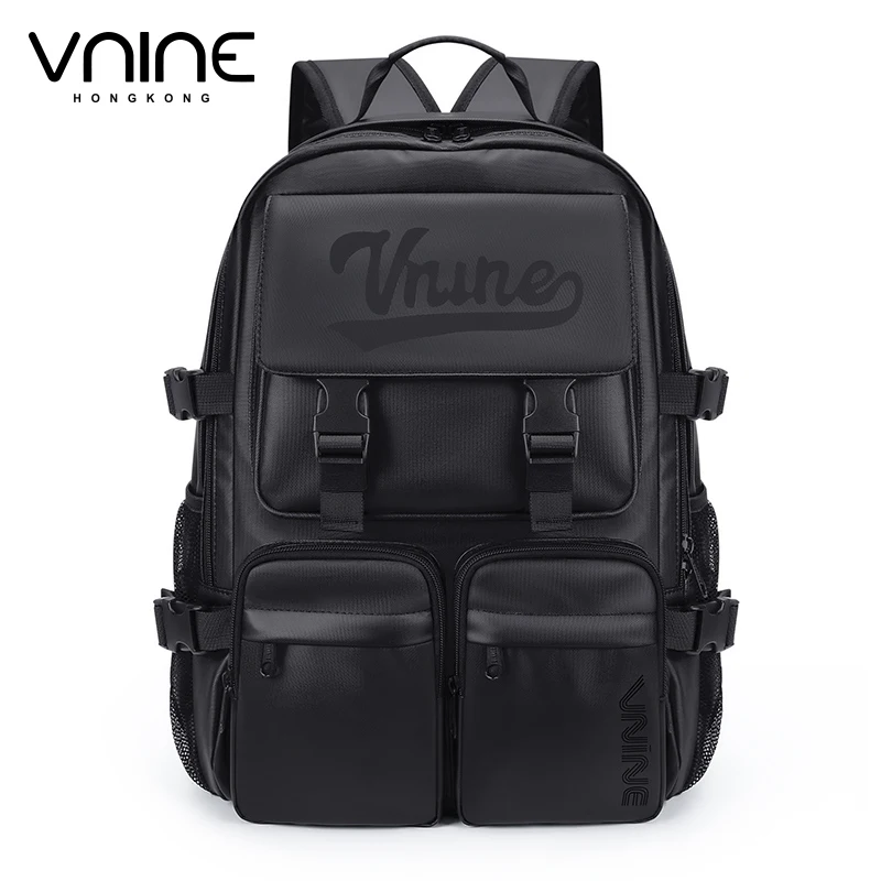 N.NINE Male Backpack Adult Men's Waterproof Backpacks Black Man Work 15.6 inch Laptop Bag Fashion Mens Back Pack Bags Oxford