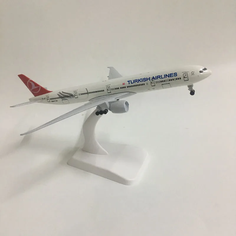 ダイキャストメタル飛行機,20cm,トルコ航空モデルb777,ボーイング777,ギフト玩具