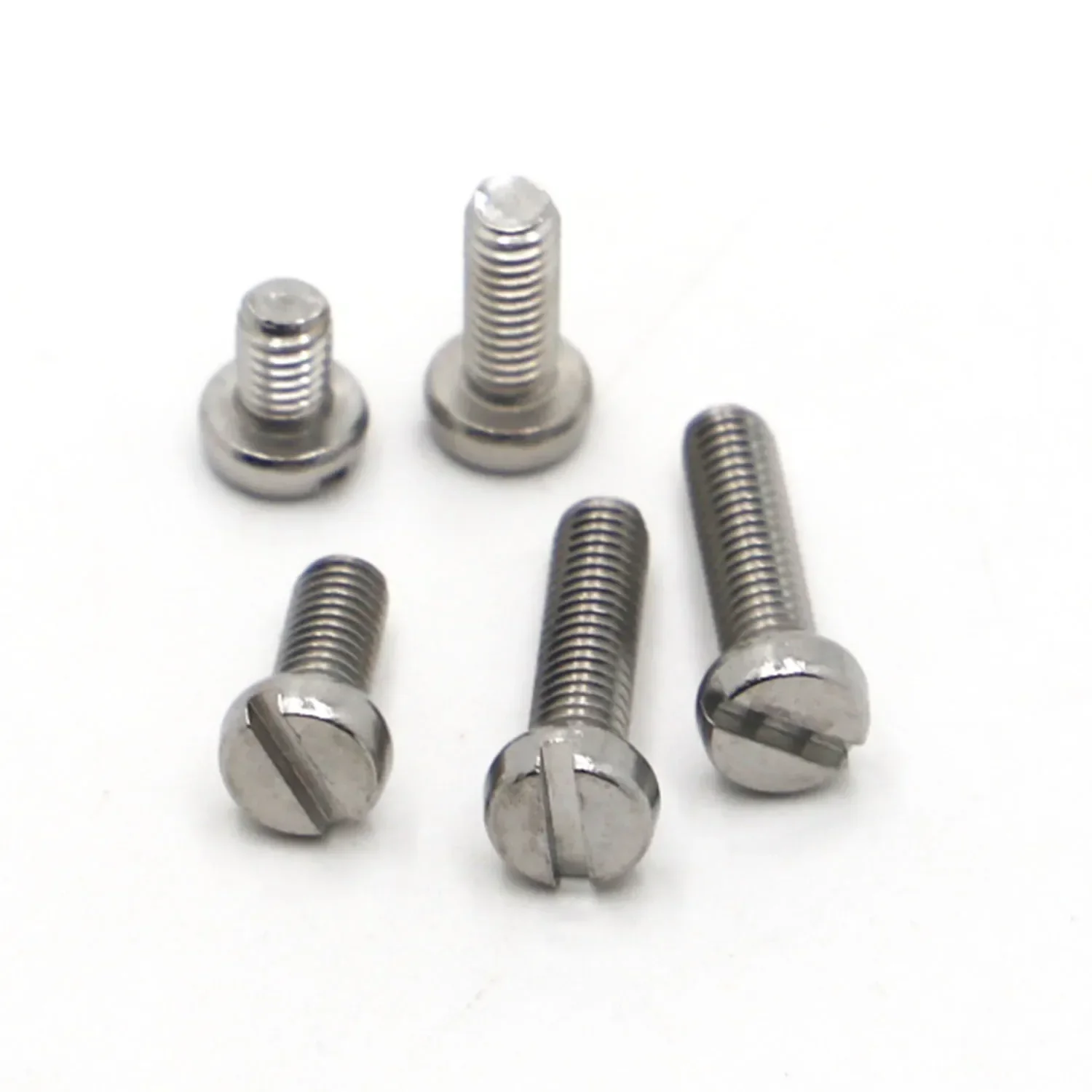 5 uds-50 Uds 304 tornillos ranurados DIN84 de acero inoxidable M1.6 M2 M2.5 M3 M4 M5 columna de ranura de cabeza redonda tornillo ranurado de cabeza de queso