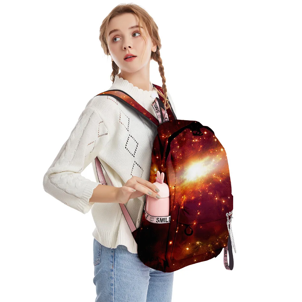 Classic Popular Funny Starry sky Student School Bags Unisex 3D Print Oxford Waterproof Notebook multifunction Travel Backpacks