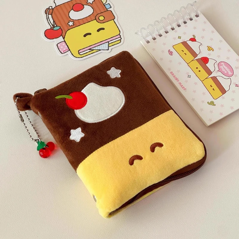 Cute Pudding Document Wallet Portable Travel Passport Bag High Aesthetic Value Multi-Functional Women's Coin Purse Storage