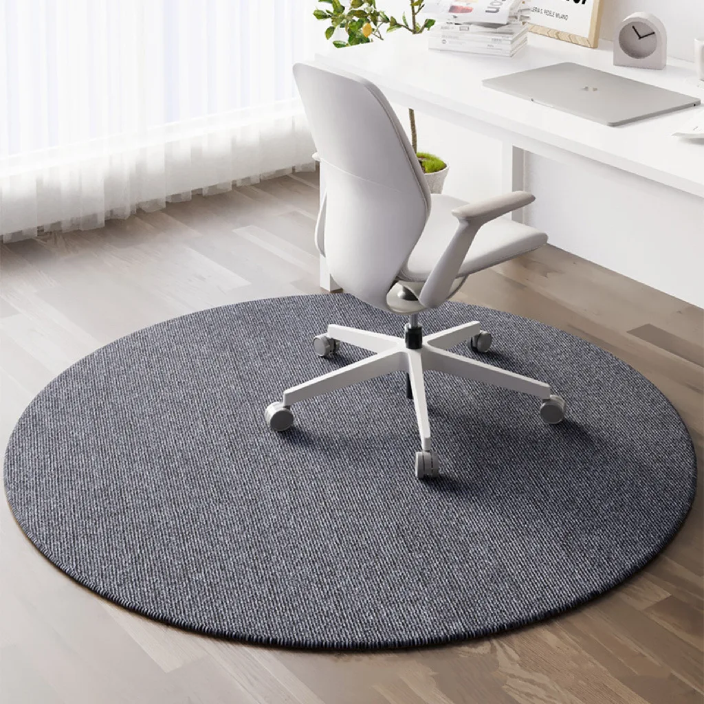 VIKAMA Round Carpet Study Desk Computer Chair Wear-resistant and Stain-resistant Floor Protection Soundproof Rug Home Decoration