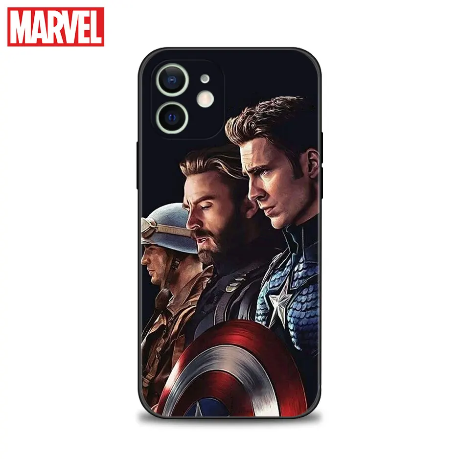 Phone Case For iPhone 15 14 13 11 12 Pro Max XR X 8 7 Plus XS 13mini Cover Silicon Bumper Marvel Captain America Steve Rogers