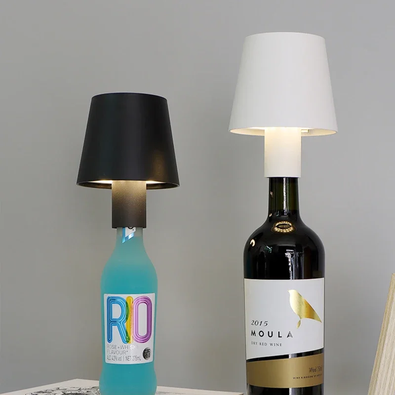 Lámpara LED creativa para botella de vino, luminaria de mesa, decoración para Bar, cafetería, restaurante, luz nocturna de ambiente