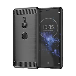 Carbon Fiber Texture TPU Case for Sony Xperia XZ3 XZ2 Compact XZ1 Premium XA2 Ultra XA1 Plus Shockproof Protective Cover Fundas