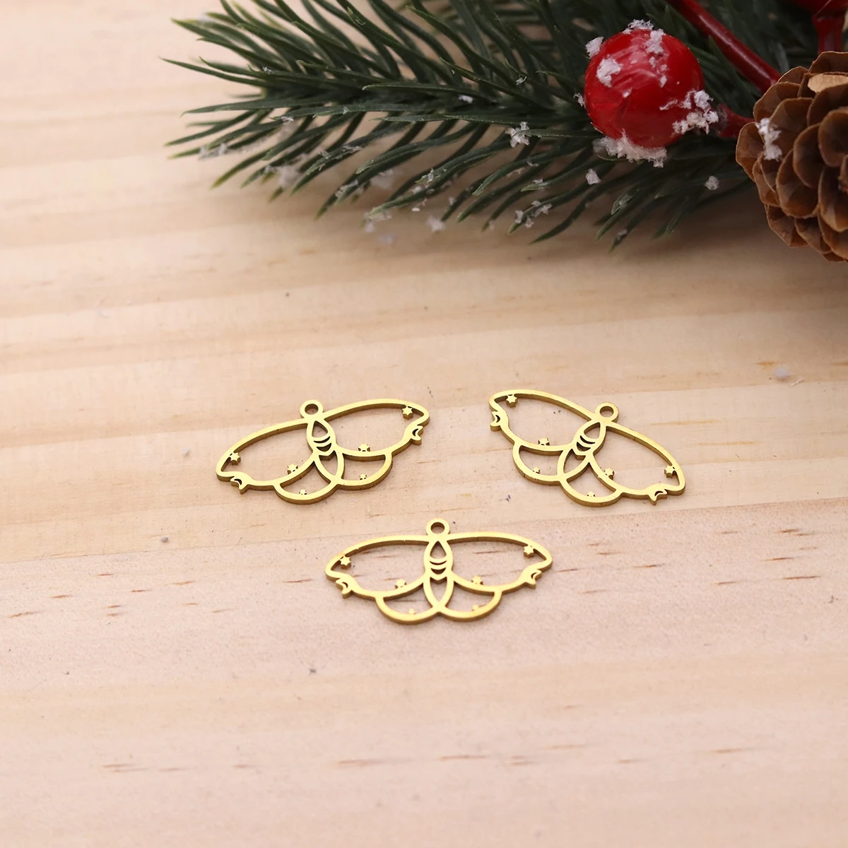 3pcs Stainless Steel Star Moth Charms Metal Pendants for DIY Jewelry Making Necklace Bracelet Keychain Accessories Supplies