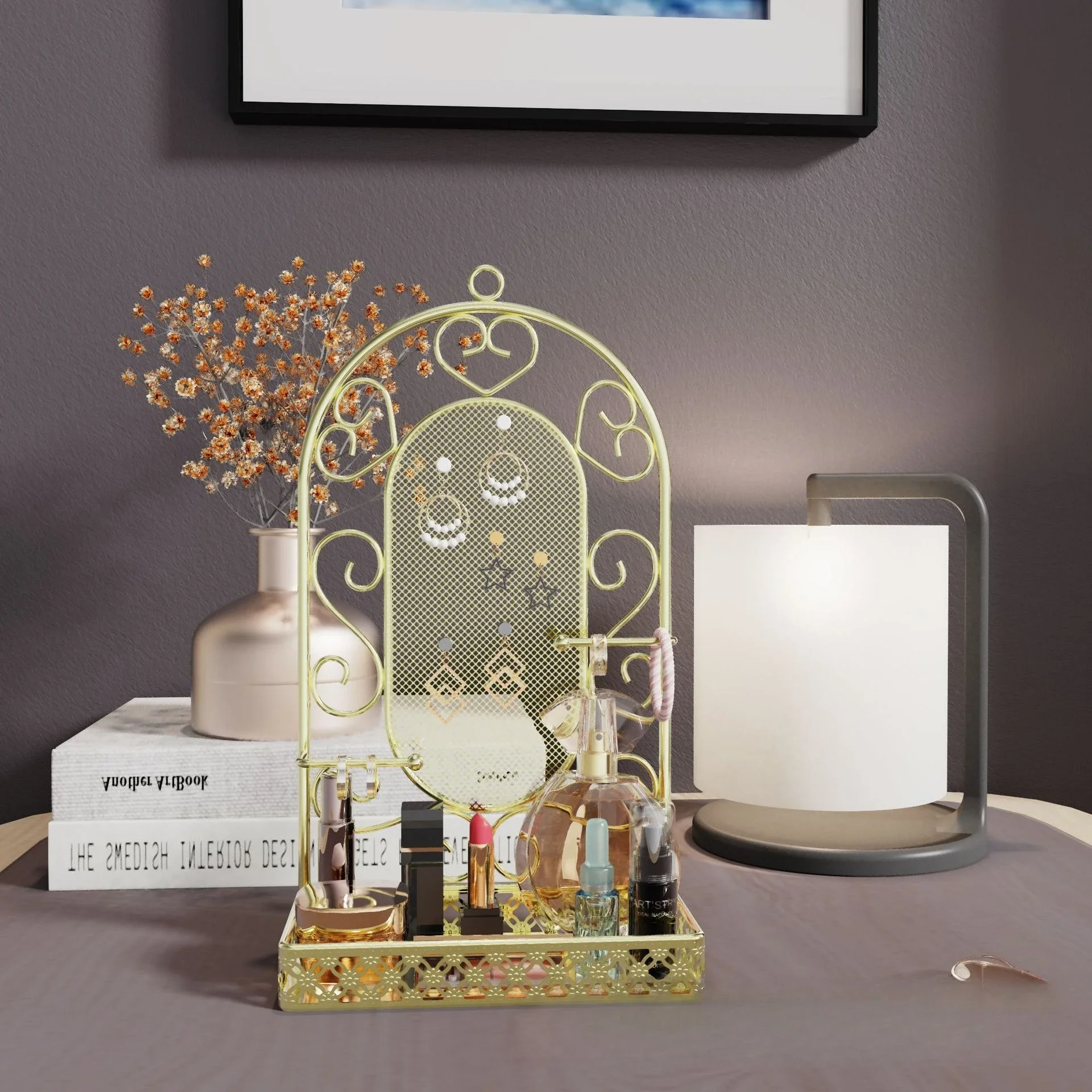 Love jewelry display stand, desktop earring storage stand