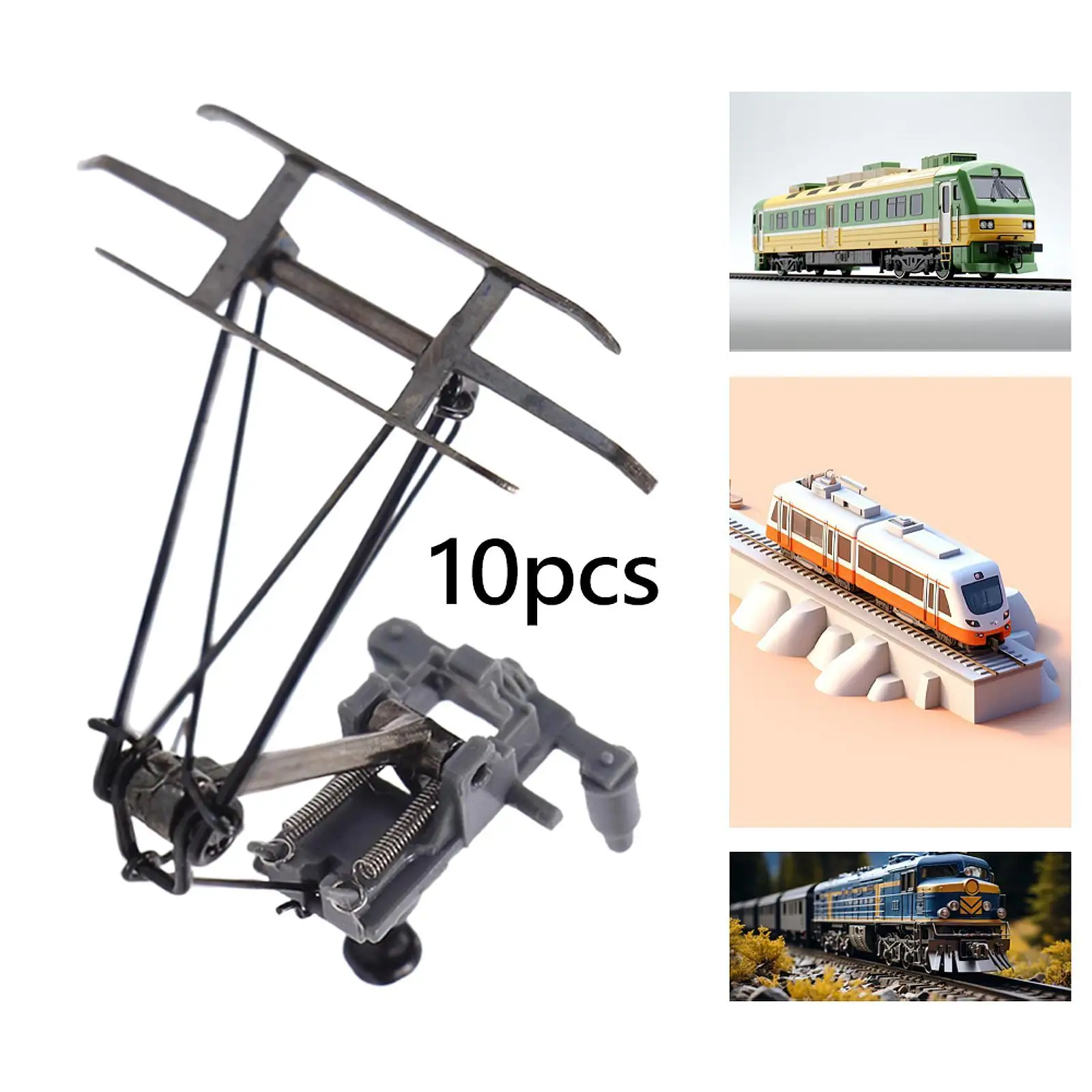 10 Pieces Train Model Railway Trains Accessories Arm Pantographs Bow DIY Building Kit 1/87 HO Scale Electric Traction Antenna