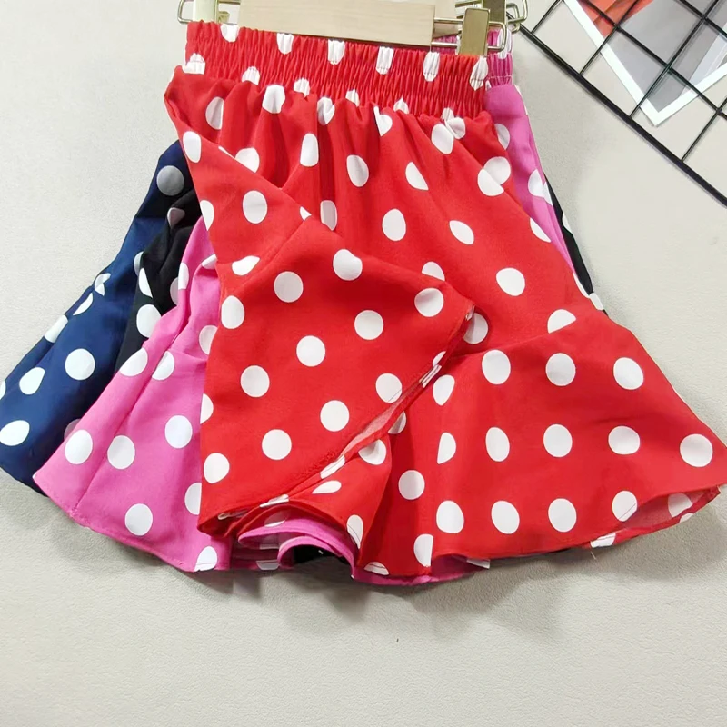 Children\'s Clothing New Summer Girl Fashion Polka Dot Half Skirt Minimalist Style Chiffon Mini Skirt Baby Beach Skirt