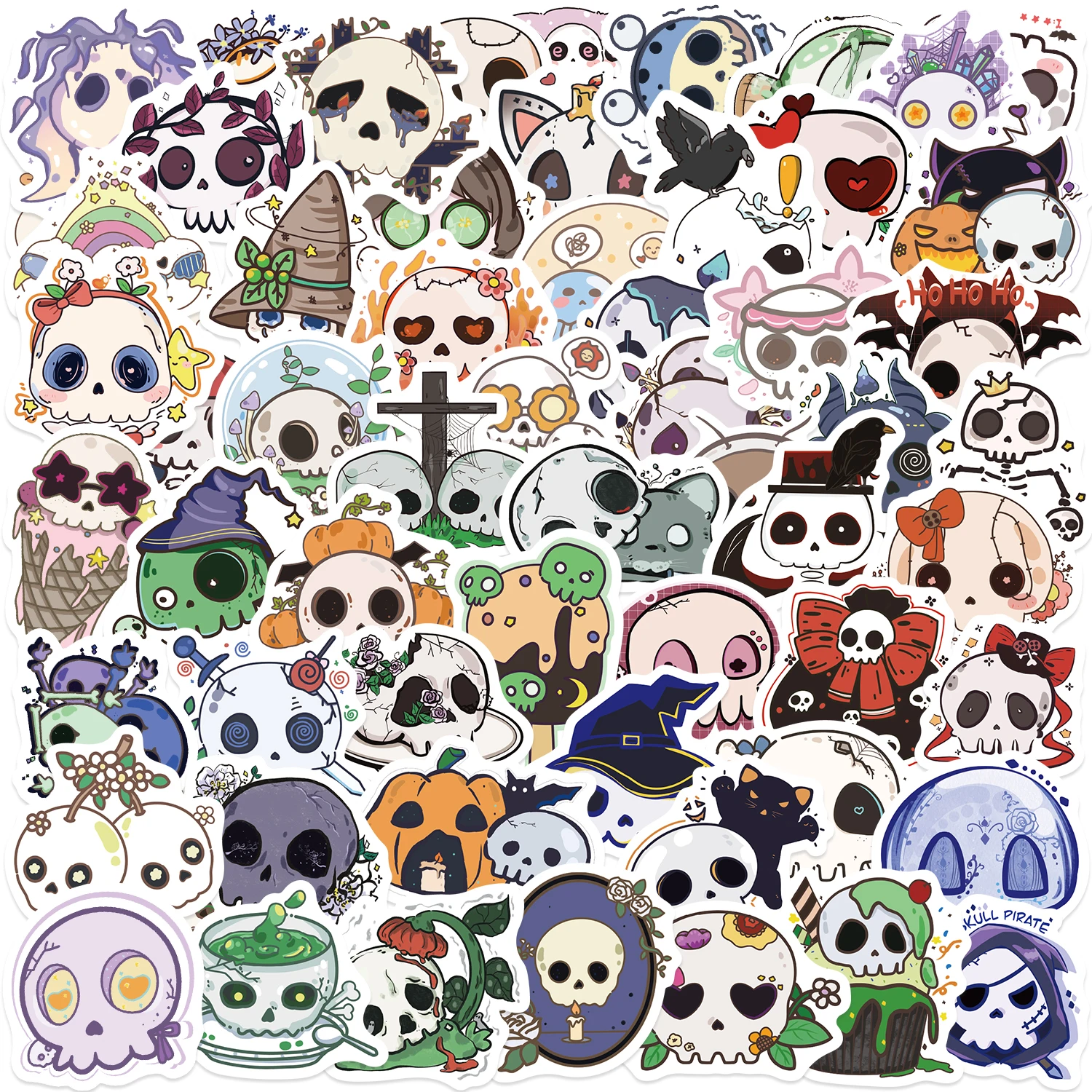 50/100 stücke Halloween Geist Graffiti Aufkleber Dekoration Gitarre Notebook Gepäck DIY Wasserdichte Dekoration pvc Aufkleber Großhandel