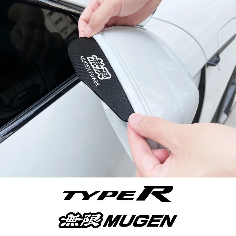 For Honda Civic Fk8 Fk2 Fk7 TypeR Accord Crv Fit Mugen Soft Rubber Rearview Mirror Rain Eyebrow Auto Styling Accessories