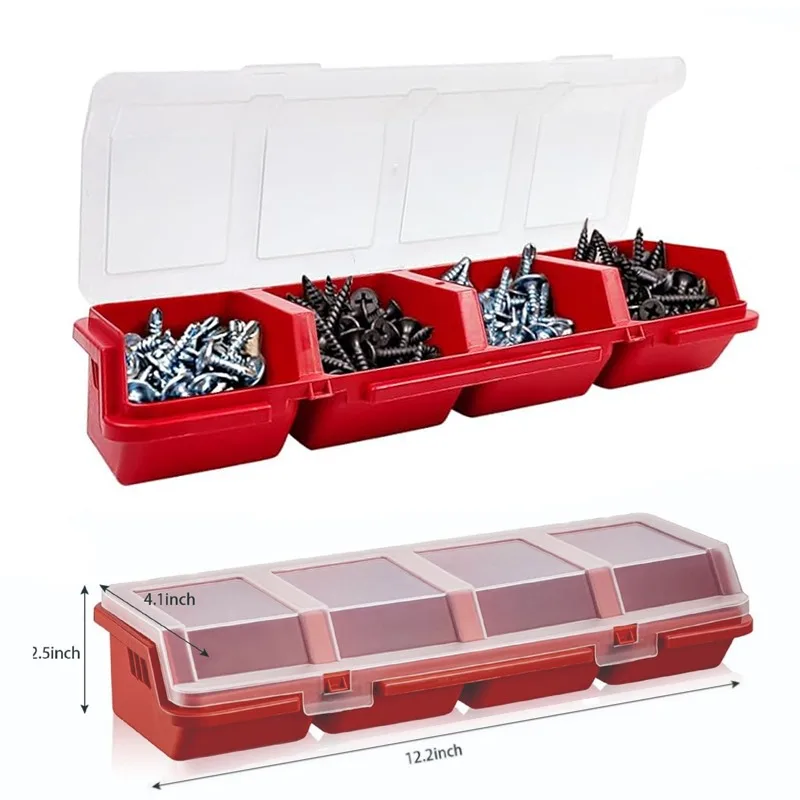

Multi-Compartment Organizer Box For Screws & Small Parts-Durable Plastic Hardware And Jewelry Storage Case for Home/Warehouse