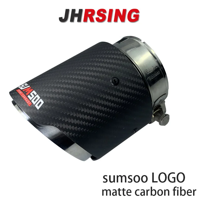 Universeller Auspuff-Endrohr aus 3K Echtcarbon, 89mm Einlass, 101mm Auslass, matt/glänzend schwarz, Auspuff-Schalldämpfer für Autos