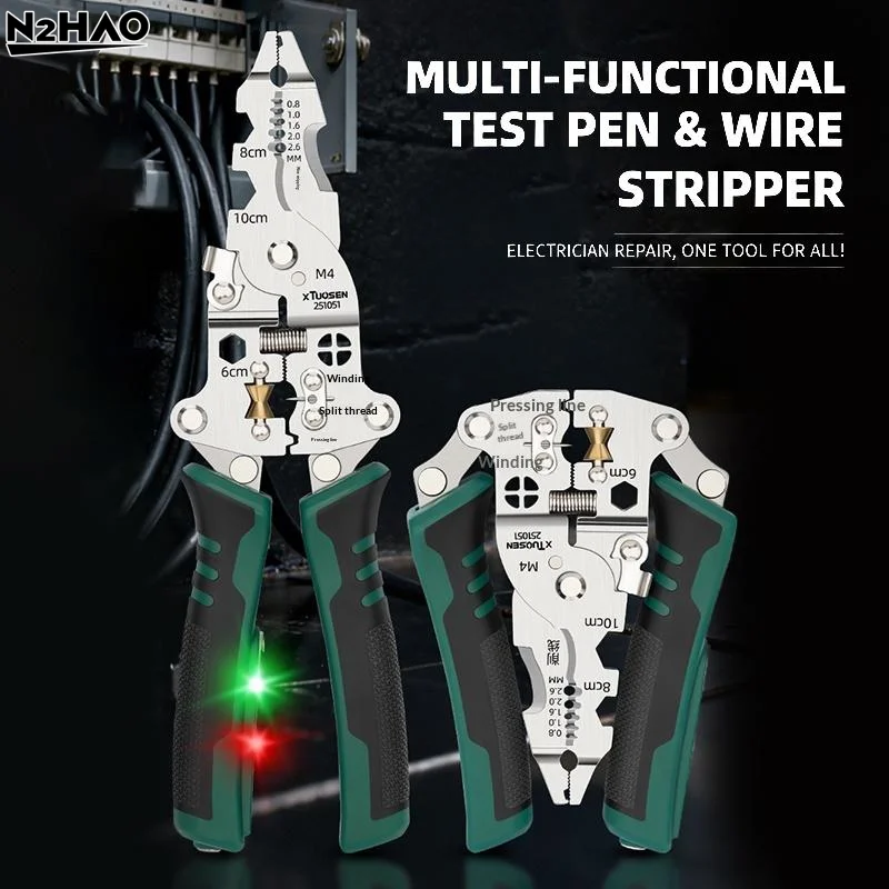 High-Quality Foldable Wire Stripping Pliers for Professional Voltage Testing and Cable Cutting Versatile and Durable Design