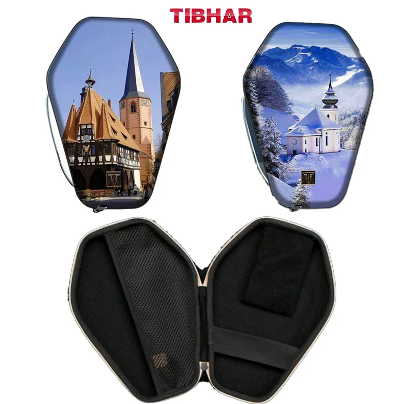 

TIBHAR Hexagon Table Tennis Racket Hard Case Storage Sports Bag Durable Gourd Shaped Ping Pong Racket Protective Racket Cover