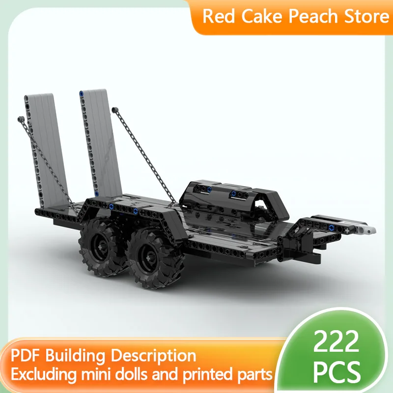 

Модель городской автомобиль MOC, строительные кирпичи, небольшой транспортный бордовый прицеп, модульная технология, детские праздничные подарки, сборка игрушек, костюм