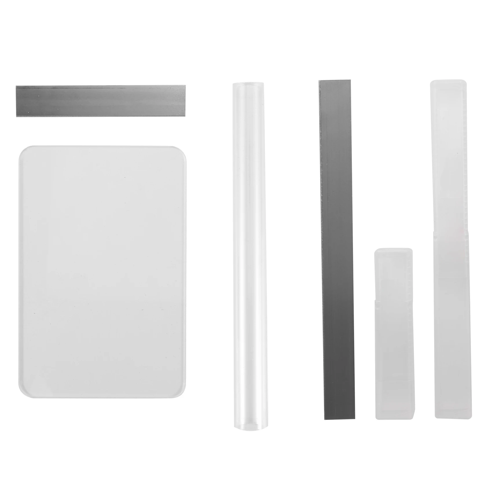FLYY-6 Pcs Acrylic Solid Clay Roller Clear Acrylic Sheet Rectangle Shape Backing Board Flexible Polymer Clay Cutters Carbon - view 4
