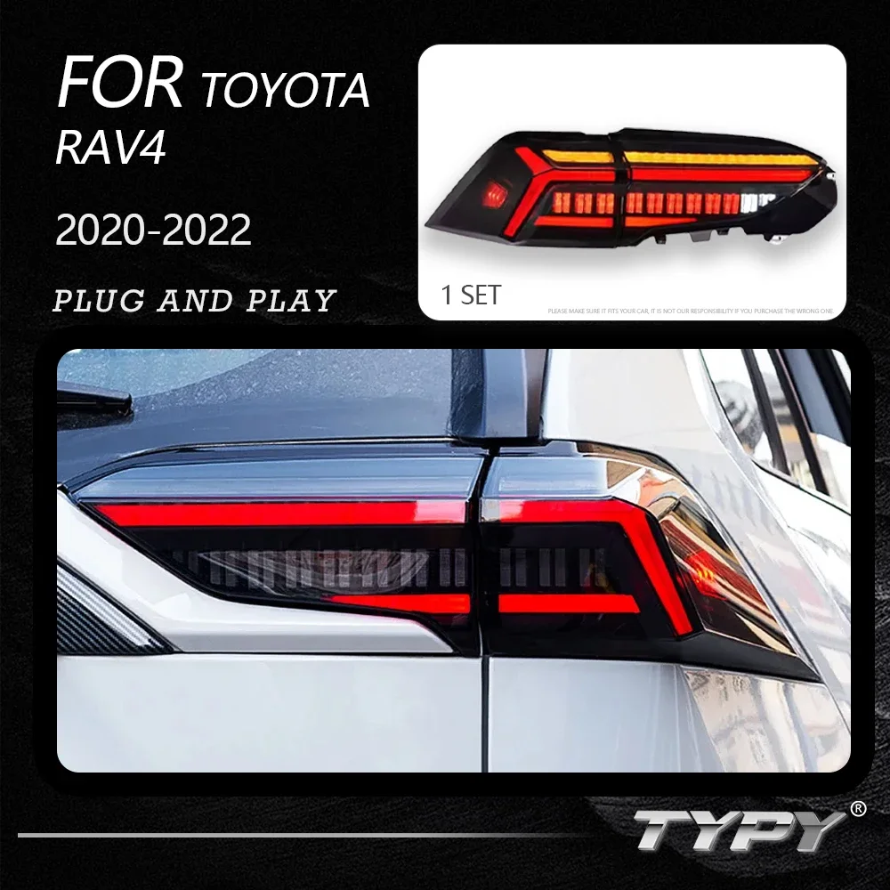 TYPY Dynamic Turn Signal Tail Lamp Automotive Accessories Upgrade Modified New LED For Toyota RAV4 Taillight 2020-2022