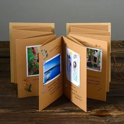 Accordion Picture Album Folding DIY Photo Album Retro Souvenir Book Creative Wedding Gift High Quality Paper Folding Albums