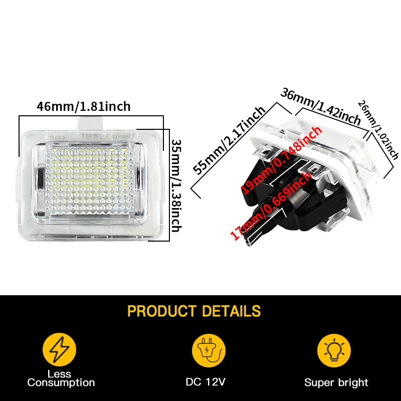 10PCS LED License Plate Light Car Rear Lamp For Mercedes Benz W205 2014-up S-Class W221 2005-2011 CL-Class W216(C16) 2006-2011