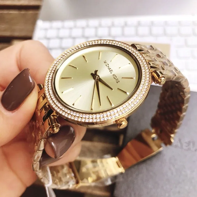 Michael Kors Women Fashion Diamond Inlaid Wristwatch MK3191 Quartz Watch Design Waterproof chronograp Lady Exquisite Luxury Gift