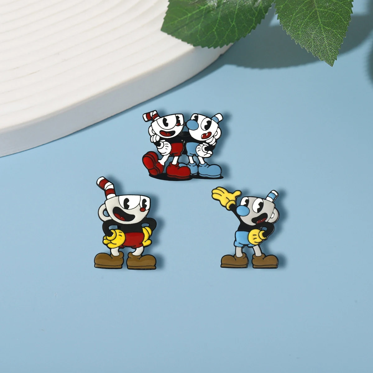 Cartoon Anime Teacup Head Enamel Brooch Cute Funny Lapel Coat Pin Backpack Hat Metal Badge Cosplay Jewelry Accessories Gift image 3