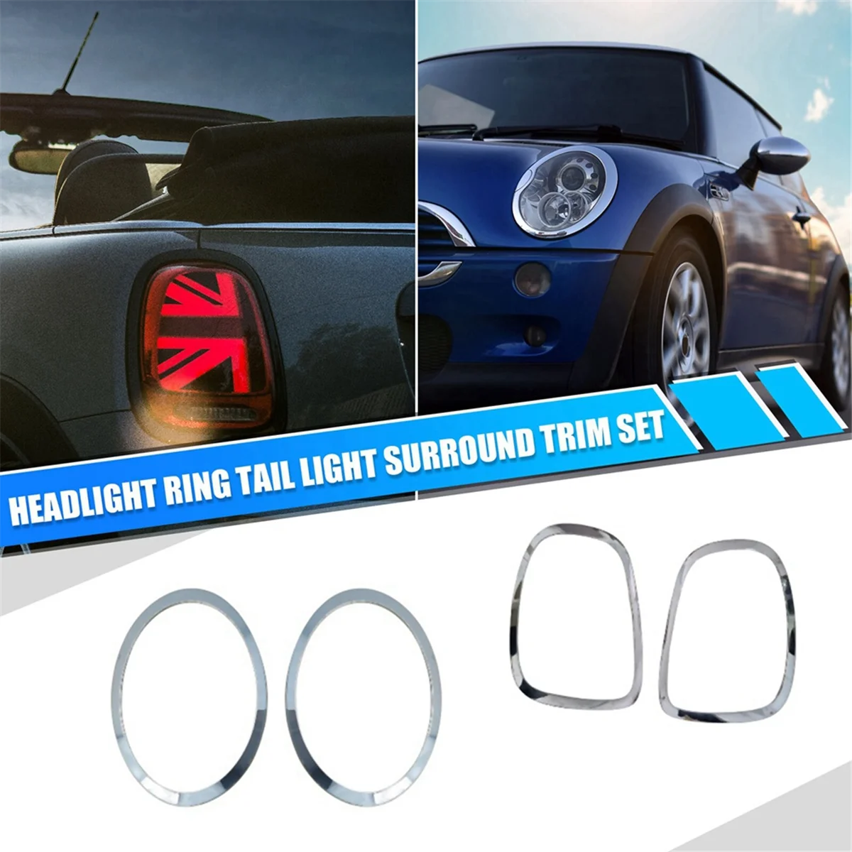 Car Headlight Ring Tail Light Surround Trim for MINI COOPER F55 2014-2019