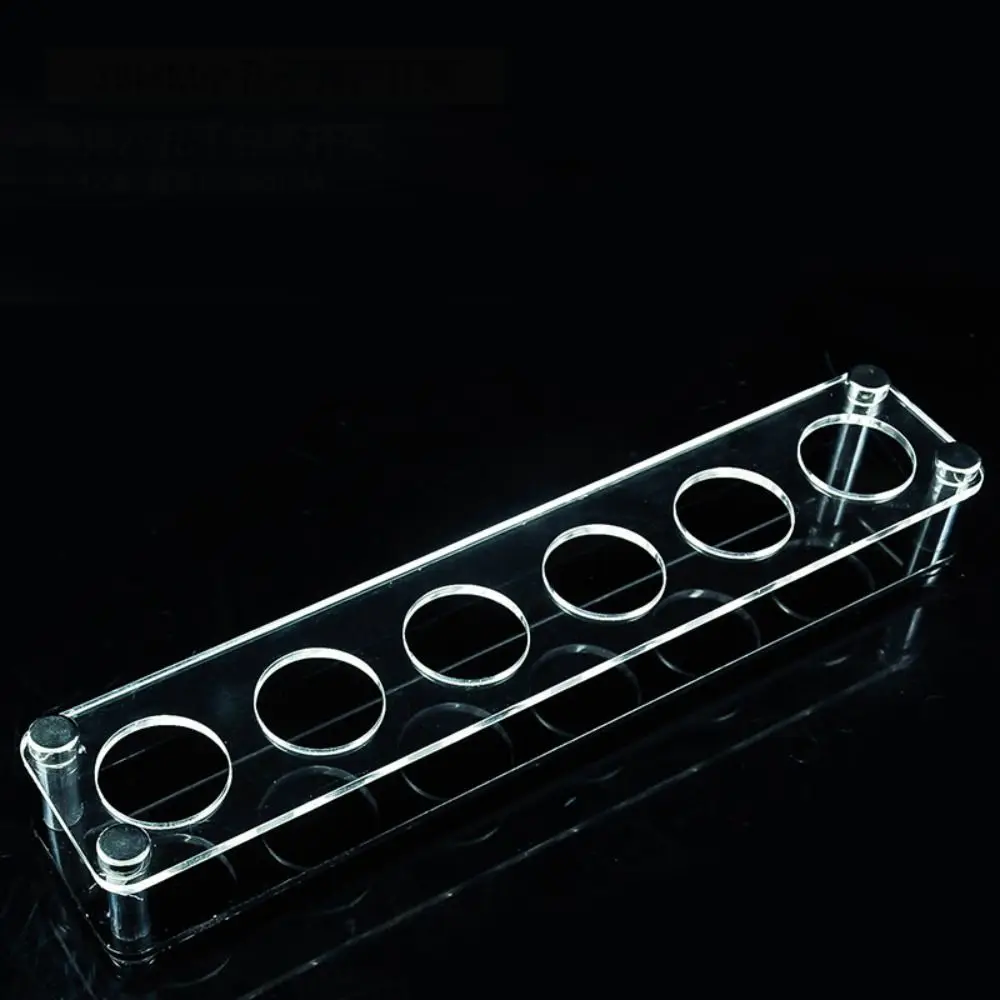 

Transparent Acrylic Cup Holder Multi-slots Round Hole Wine Cup Holder Black Base 32/38mm Cup Serving Tray Champagne