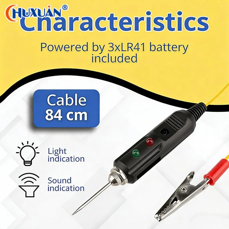 [Q]Multifunctional Automotive Voltage Tester DC6-24V Dual-color LED Car Voltage Test Probe With Buzzer High Sensitivity