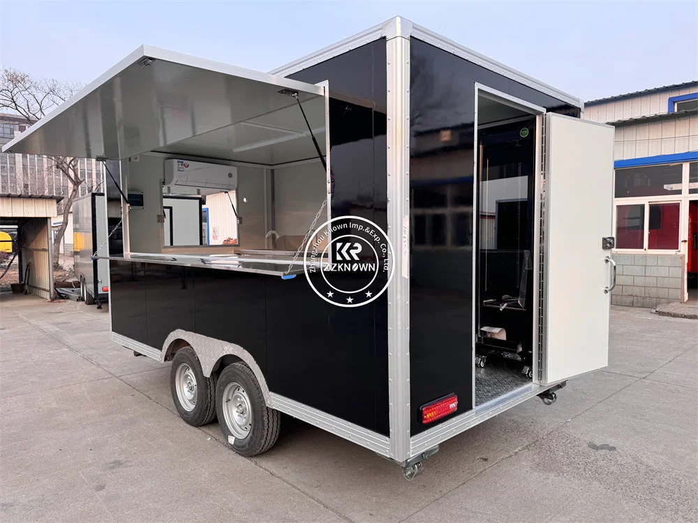شاحنة طعام متنقلة عصرية جديدة، مقطورة تقديم الطعام، شاحنة طعام متنقلة مجهزة بالكامل تُباع مباشرة من قبل المصنعين