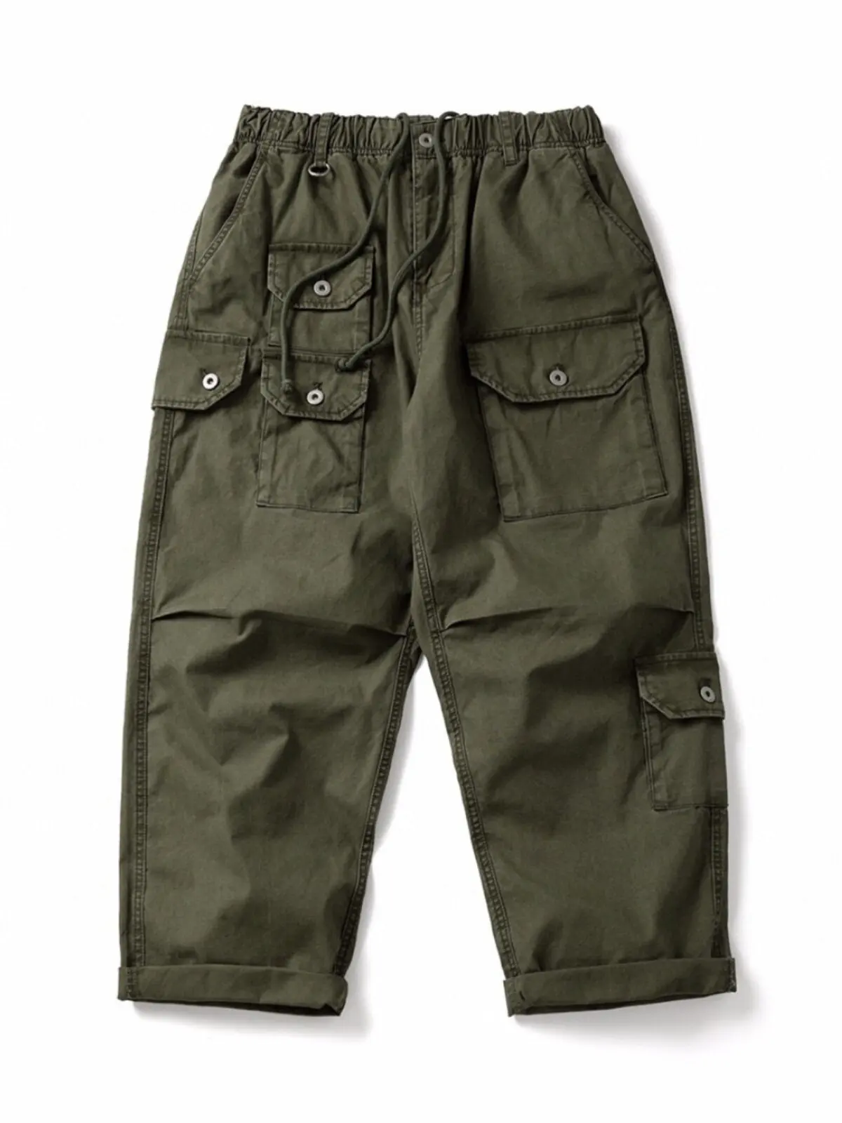 23AW Japanese Trendy Retro Washed Multi Pocket Pants Men's Loose Vintage Style Large Pocket Straight Leg Pants