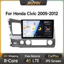 JIUYIN 10inch Car Stereo Radio for Honda Civic 8 2005 - 2012 Android 13 Carplay Multimedia Player Navigation GPS 2Din Audio DVD