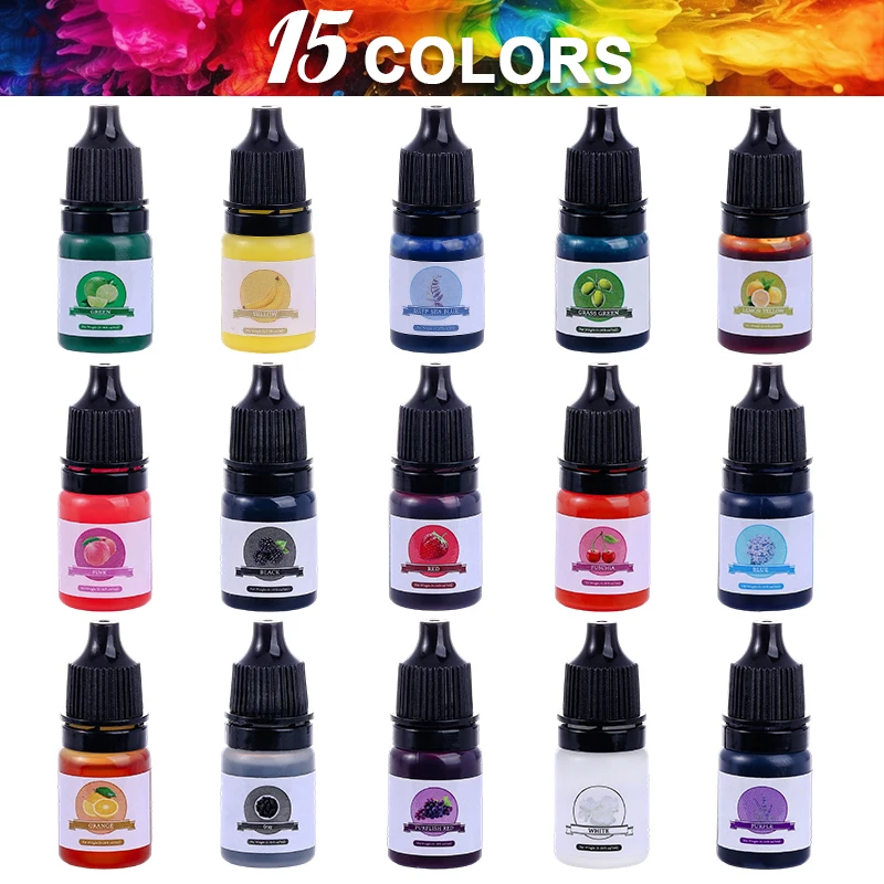 Epoxyhars Kleurpigment 24 Levendige Kleuren Vloeibaar Epoxypigment Sterk Geconcentreerde Doorschijnende Hars Kleurstof voor Kunst DIY Sieraden
