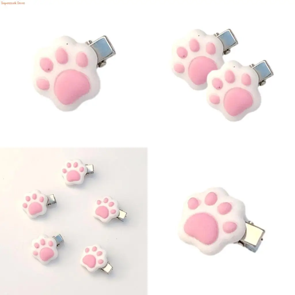 Q5WE New Year Hairpin Paw Hair Barrettes Kids Girls Braids Bangs Hair Clip