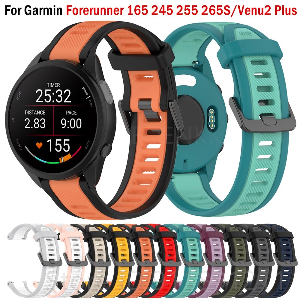 18mm/20mm/22mm Smart Watch Band For Garmin Forerunner 165 245 645 255 265 255S 265S Venu 2 Plus Bracelet Vivoactive3 5 SQ2 Strap