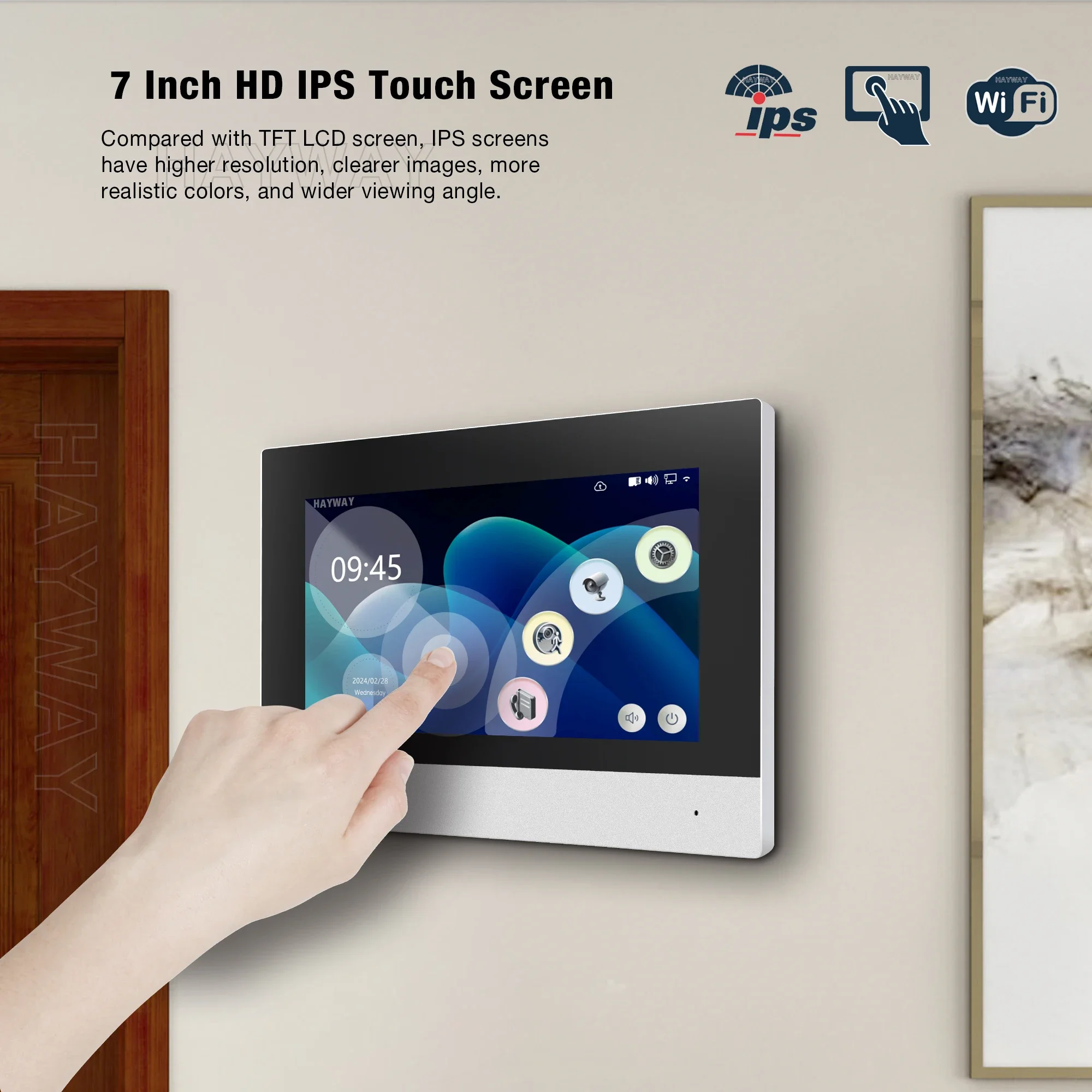 ระบบกล้องวงจรปิดอัจฉริยะสำหรับบ้านแบบ 2 สาย Tuya Wifi วิดีโออินเตอร์คอม 1080P พร้อมจอสัมผัส 7 นิ้ว วิดีโอประตูบ้าน ระบบรักษาความปลอดภัย