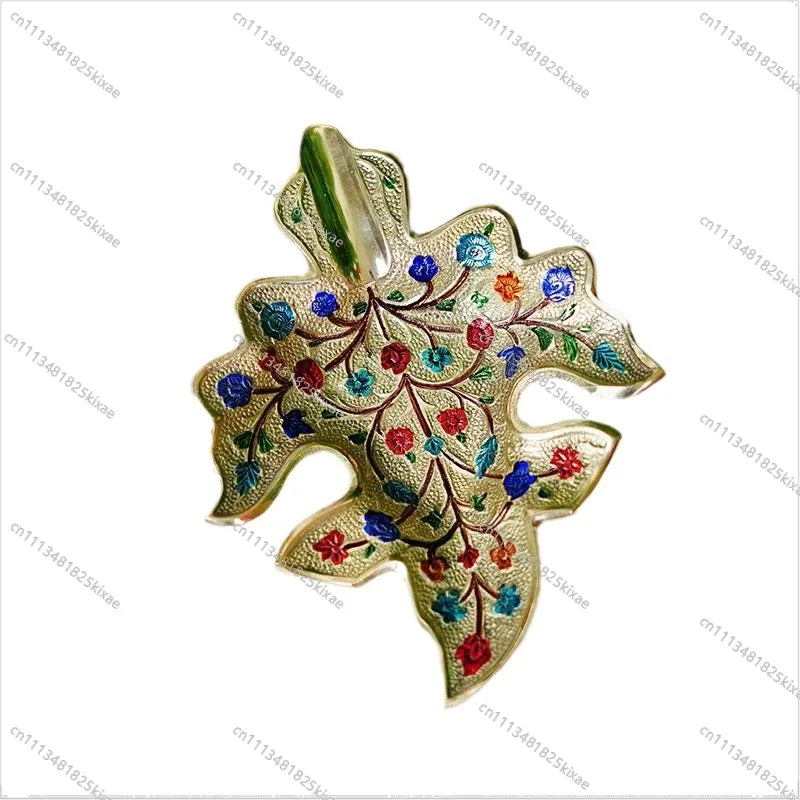 For Retro Wind Copper Leaf Ashtray Living Room Living Room New Relief Painted Smoke Extinguisher