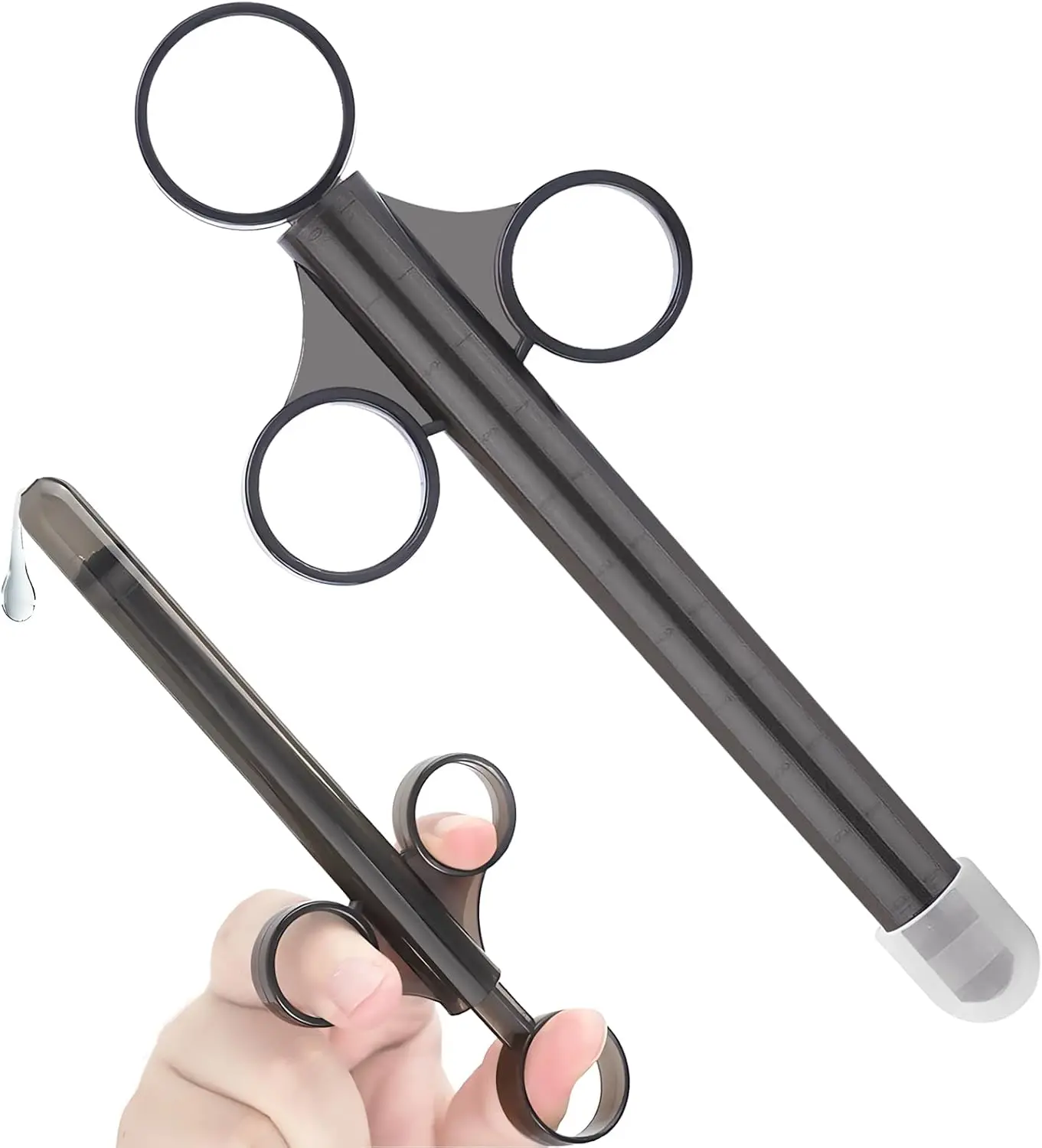 Aplicador de Lubricante Anal - Inyector de Silicona de 6.5 Pulgadas con Escala de 10 ml y Tapa Hermética para Hombres, Mujeres y Parejas