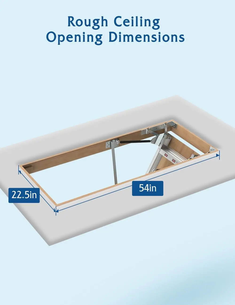 Attic Ladder Pull Down System, 10 Foot Pull Down Stairs for Attic Folding Attic Access Ladders, Loft Ladder for 54" W x 22.5" H
