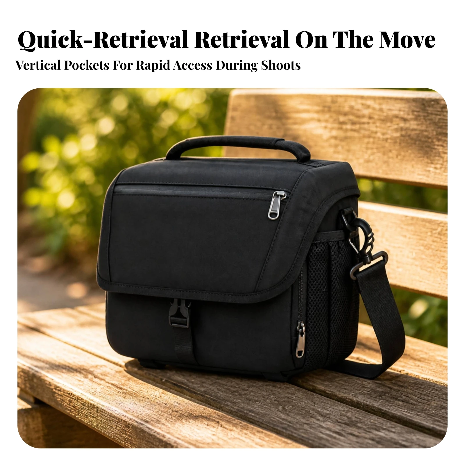Canvas Camera Shoulder Bag Padded Camera Bag with Removable Dividers Lightweight Long-Lasting for Photographers