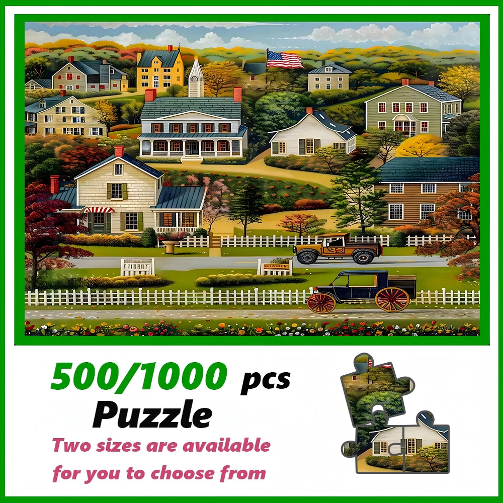

A high-quality 500/1000-piece puzzle, perfect for adults, is a fun family game that helps relieve stress and is great for birthd