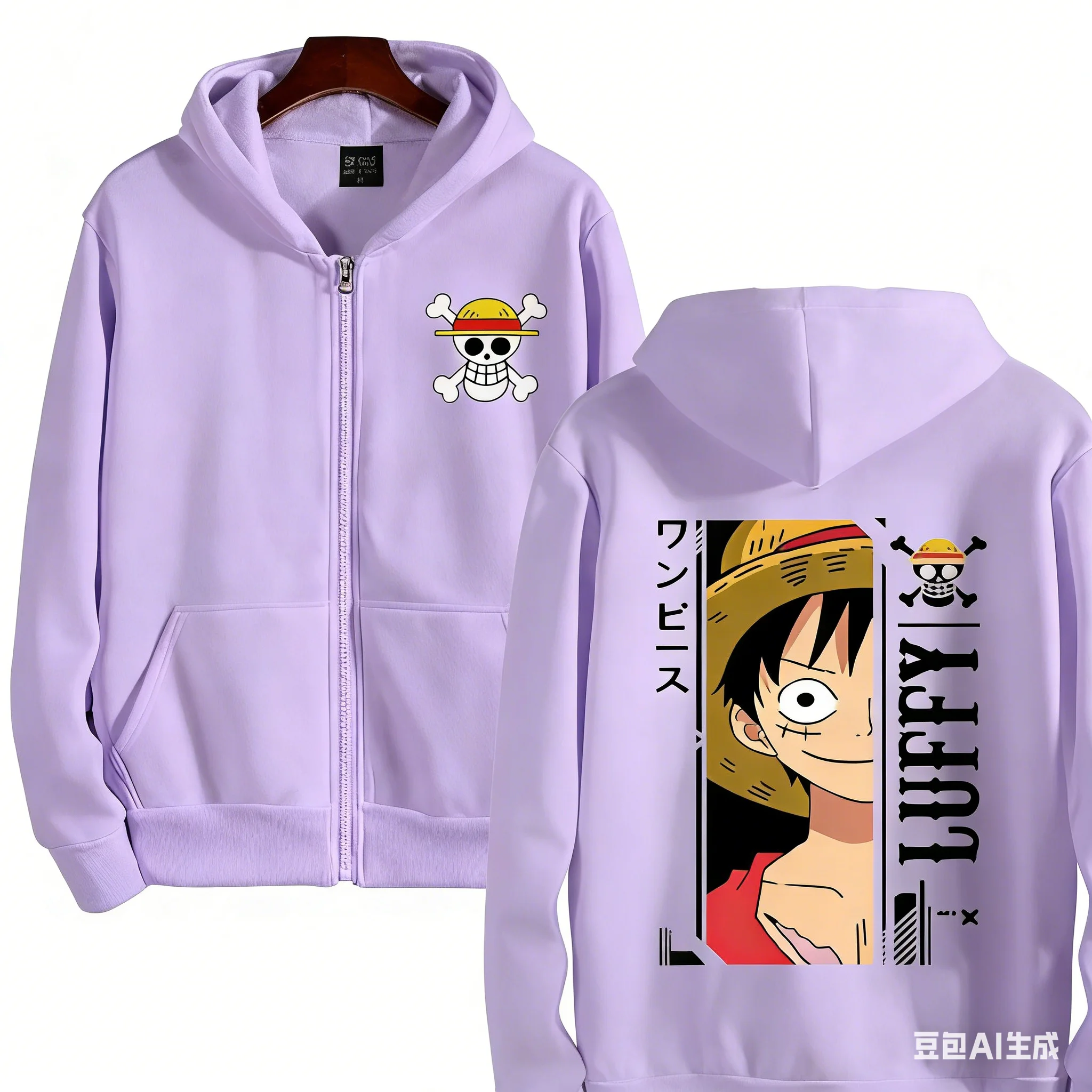 Nueva Sudadera con Capucha de Anime One Piece Luffy para Niños de 3 a 12 Años, Sudadera Informal de Manga Larga para Otoño