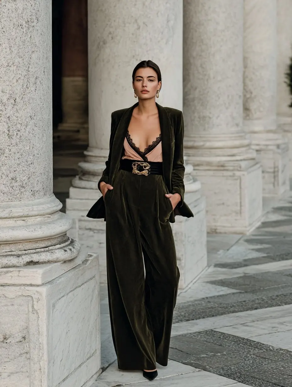 

Mia Muse Women's Sets Autumn Winter Elegant Edgy 2025 Chic Plain Long Sleeve Suit Collar Midi Skirts Commute Sets