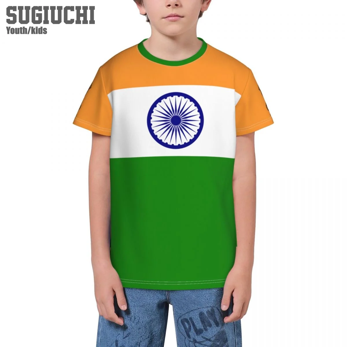 Custom Name Number India Flag Emblem 3D T-shirts For Kids Youth Boy/Girl Tees jersey Soccer Football Fans Gift T shirt