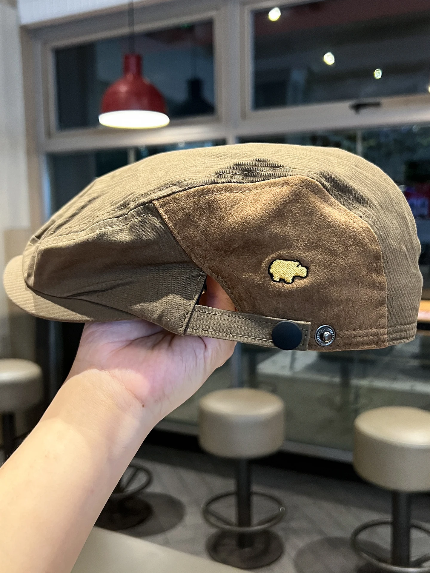 

Patchwork Forward Cap for Men and Women, Spring and Autumn Reversible Beret, Versatile Casual Retro Artist Hat