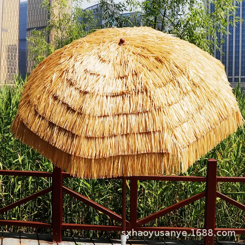 Outdoor leisure sun shade straw umbrella sun protection beach umbrella courtyard agritainment scenic garden thatch UPF50 +