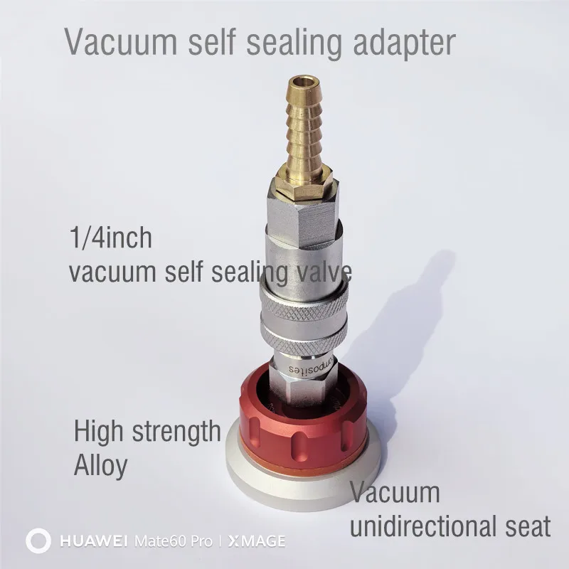 Self sealing metal Vacuum valve nozzle Reusable Vacuum Bag Connector for Prepreg Vacuum Process Carbon fiber resin infusion