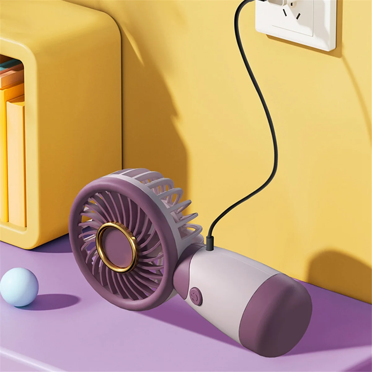 Ventilador de mano con borde, ventilador pequeño, miniventilador de bolsillo portátil, ventilador recargable por USB, regalo silencioso,C