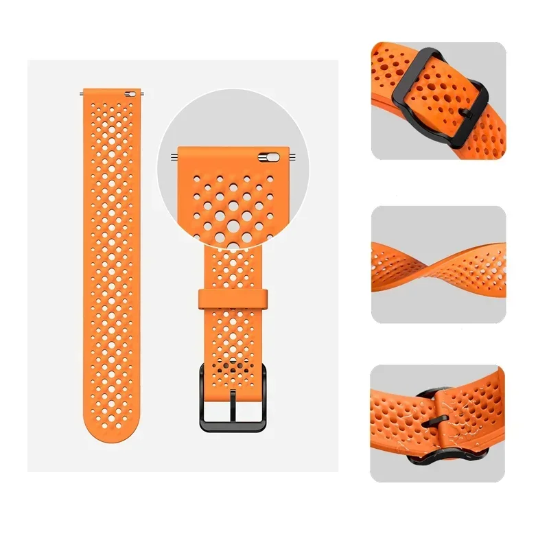 22mm Liquid Silicone Strap For Realme Watch 5 Wristband Breathable Bracelet For Realme Watch S2/S SPro/2 2Pro/3 3 Pro Sport Band
